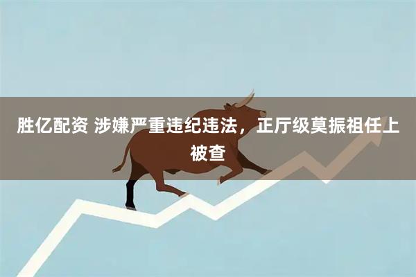 胜亿配资 涉嫌严重违纪违法，正厅级莫振祖任上被查