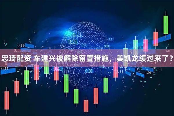 忠琦配资 车建兴被解除留置措施，美凯龙缓过来了？